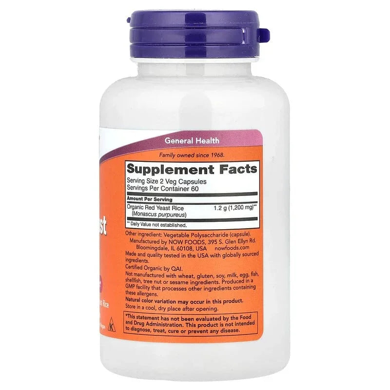 NOW Foods, Red Yeast Rice, Veg Capsules