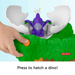 Fisher-Price Little People Dinosaur Hatch & Slide Playset Toddler Toy with 2 Figures - USA MEGA SHOP