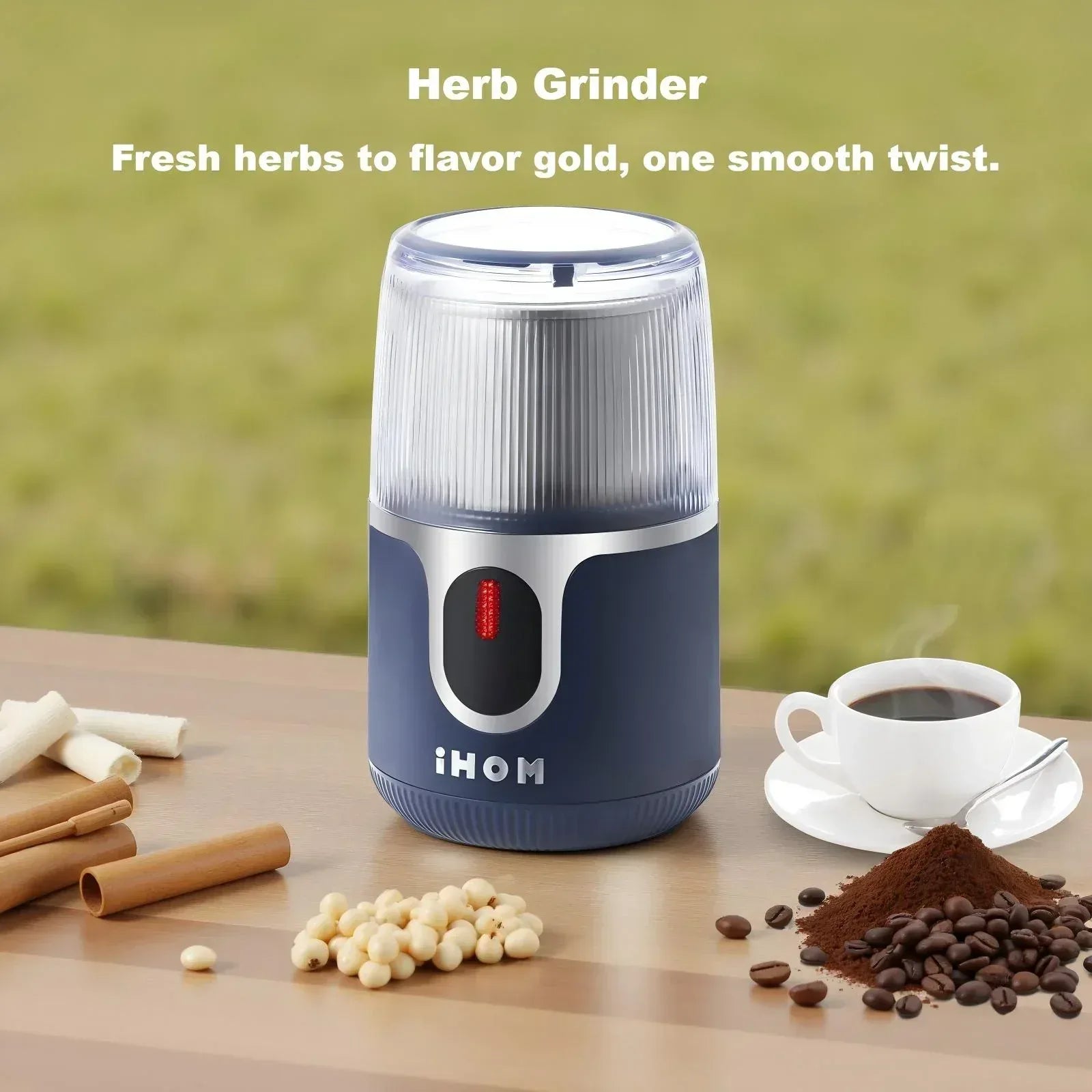 Atilioo Coffee Grinder, Cordless Electric Spice Herb Grinder with Stainless Steel Blades, Low Noise, Ideal for Home/Travel/Camping, Blue - USA MEGA SHOP