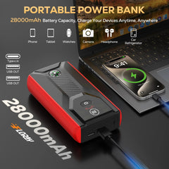 FLORAY Car Jump Starter Portable, 1500A Peak 12V Battery Jump Starter with Jumper Cables Car Battery Charger, Battery Booster Power Pack, Jump Boxes, up to 6.0L Gas/3.0L Diesel
