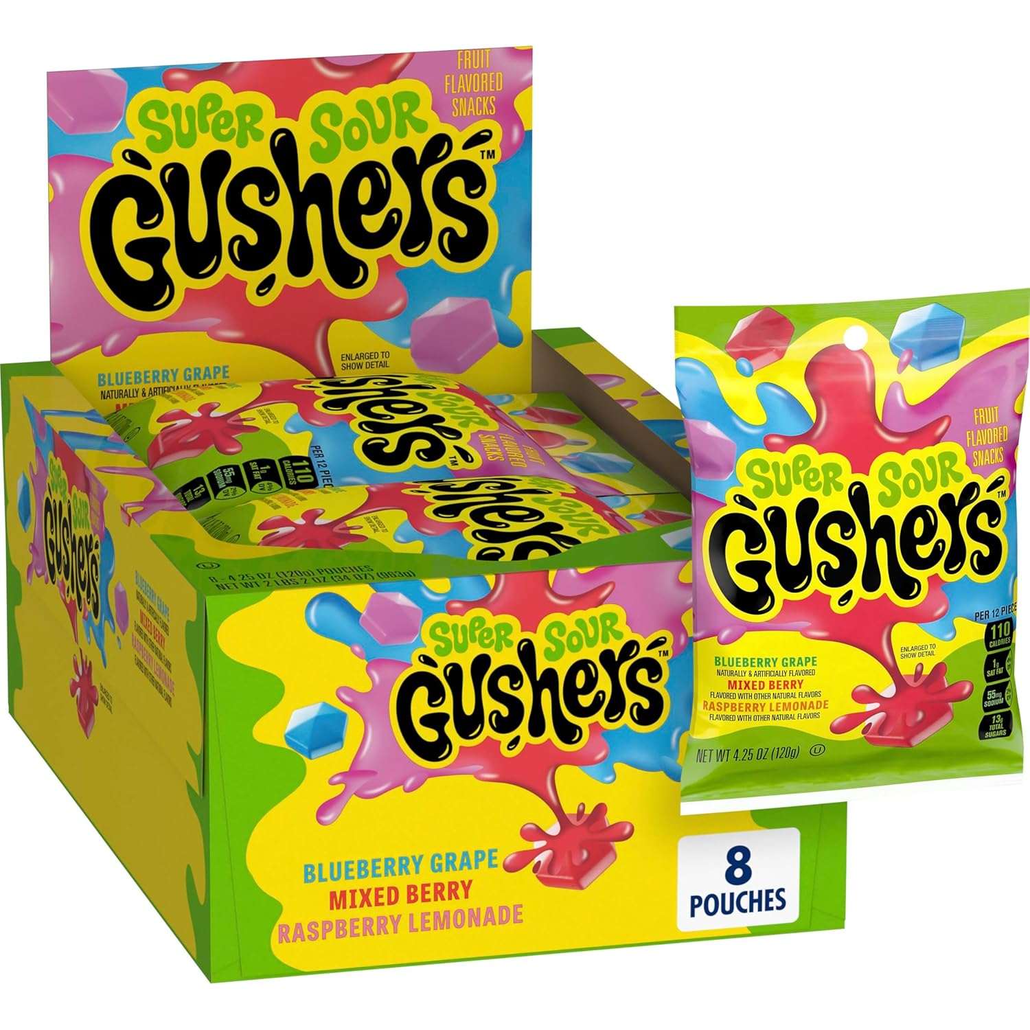 Gushers Flavor Mixers Fruit Flavored Snacks 8 Count