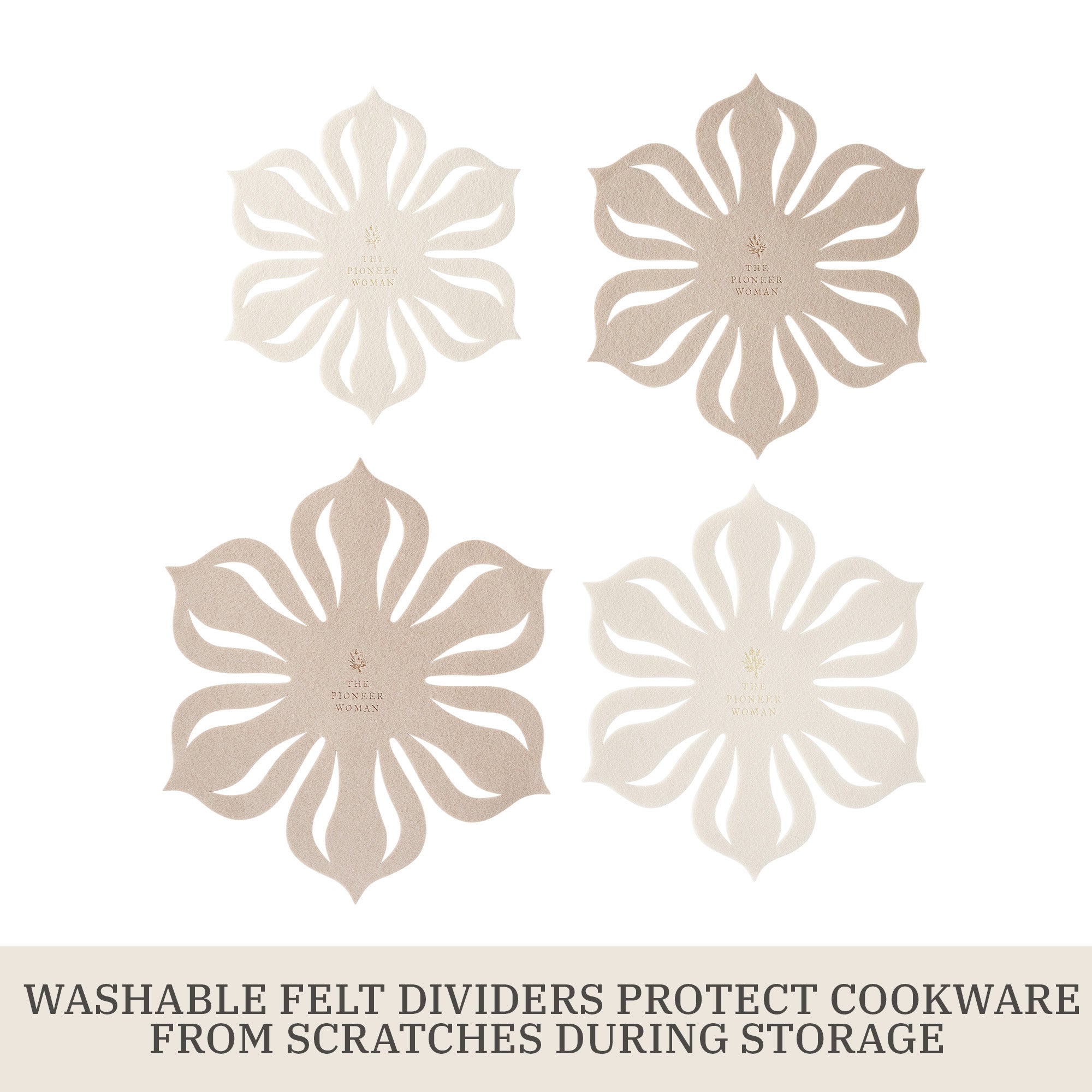 The Pioneer Woman Sutton 34-Piece Ceramic Nonstick Cookware and Bakeware Set, Beige