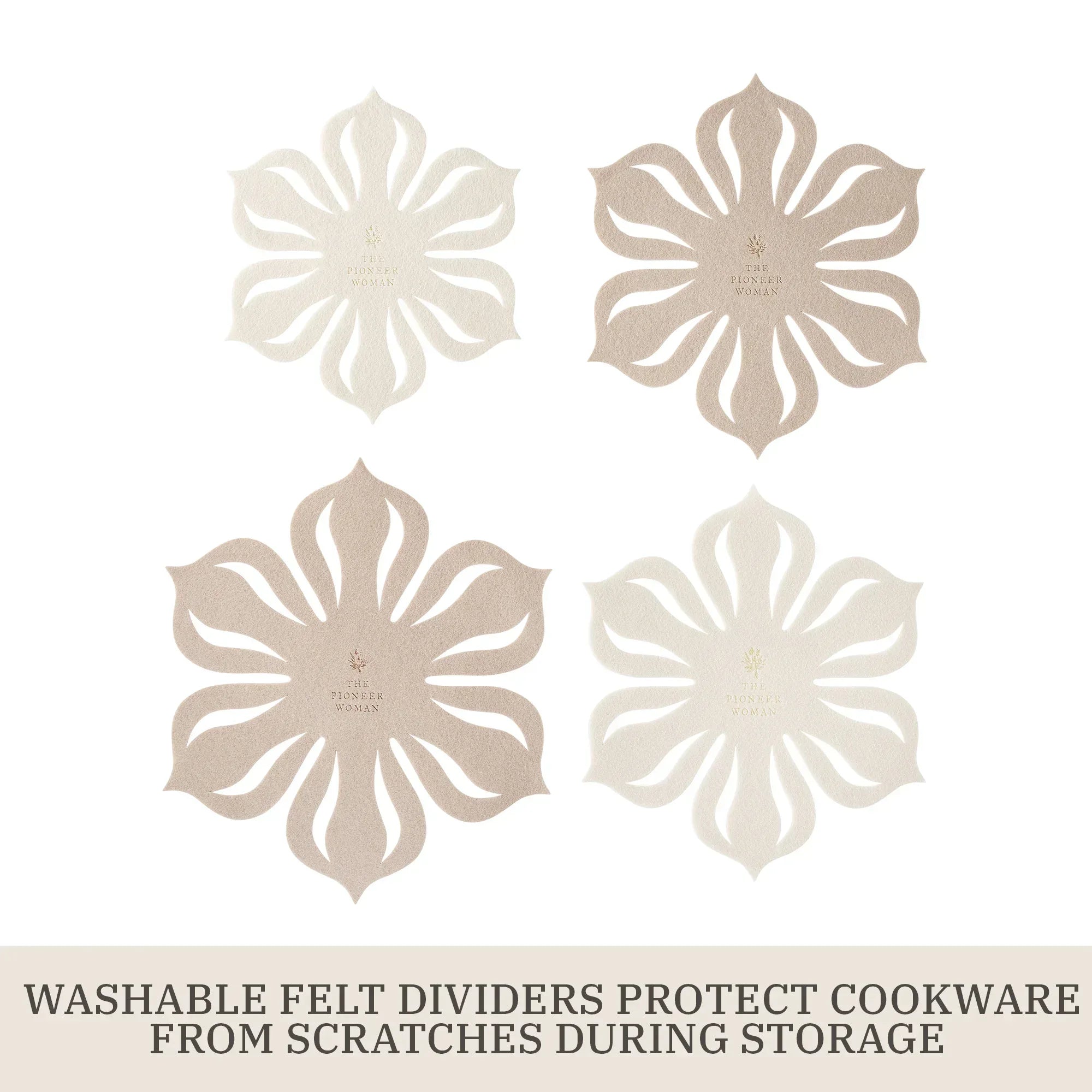 The Pioneer Woman Sutton 34-Piece Ceramic Nonstick Cookware and Bakeware Set, Beige