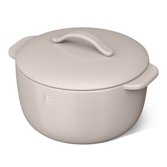 Beautiful 1 QT Stoneware Covered Casserole Dish, Porcini Taupe by Drew Barrymore