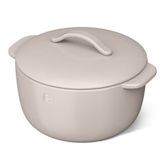 Beautiful 1 QT Stoneware Covered Casserole Dish, Porcini Taupe by Drew Barrymore