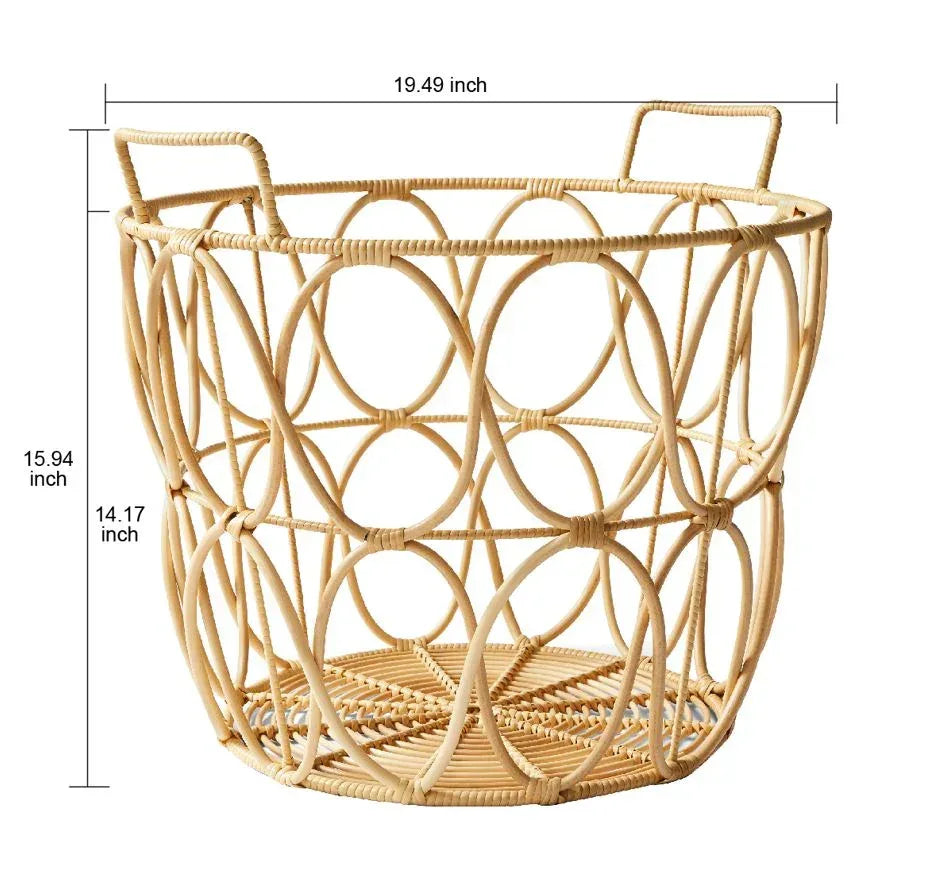 Better Homes & Gardens Large Poly Rattan Storage Basket with Handles