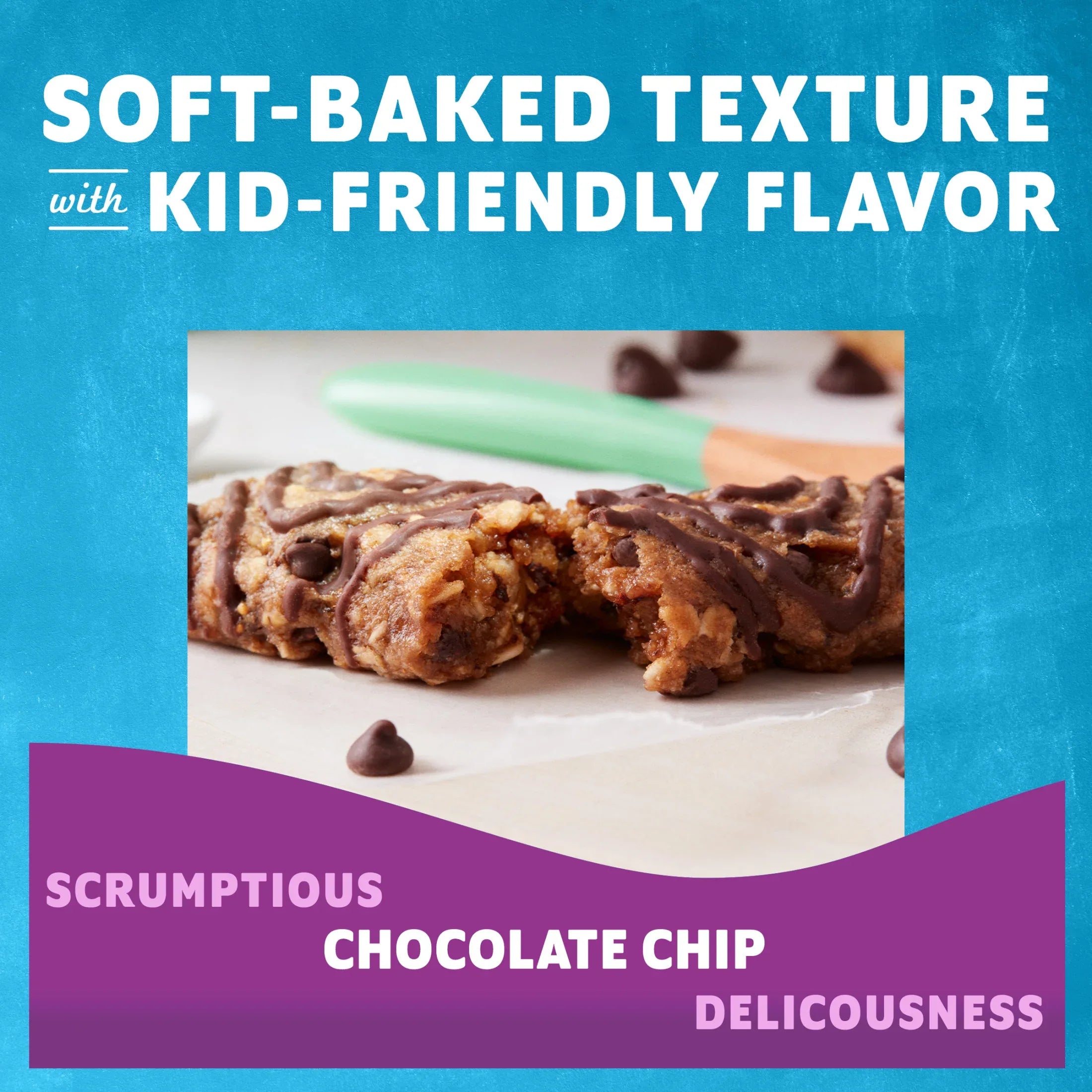 Zbar Chocolate Chip Flavor Soft Baked Snack Bars, Organic Granola Bars, 18ct