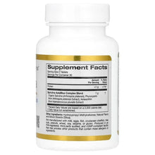Spirulina AstaBlue complex bottle, Supplement Facts panel on back