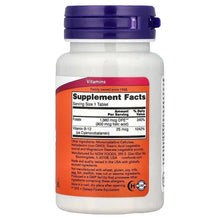 Folic acid supplement bottle back label with Supplement Facts panel