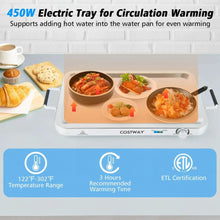 450W electric warming tray with large stainless warming pan and circulating heating