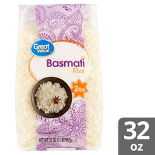 Basmati rice bag with Great Value logo and 2 lb label on front