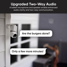 Outdoor security camera with microphone and speaker for two-way audio