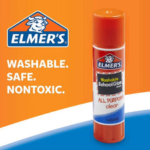 Elmer's washable clear school glue stick with orange cap, single stick