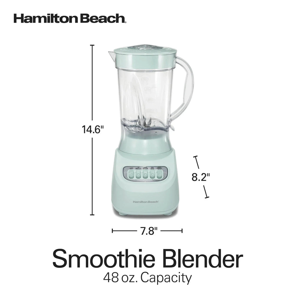 Hamilton Beach Smoothie Blender for Kitchen, 48 oz Jar, Great for Smoothies, Shakes and More, Mint - USA MEGA SHOP