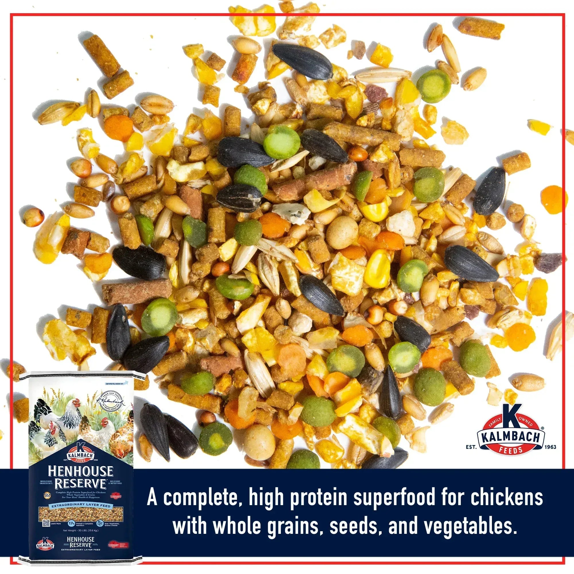 Kalmbach Feeds Henhouse Reserve - Extraordinary Whole Grain Layer Feed for Chickens, 30 lb - USA MEGA SHOP