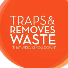 Meta Mucil "Traps & Removes Waste" promotional label