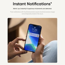Indoor security camera instant notifications promotional graphic