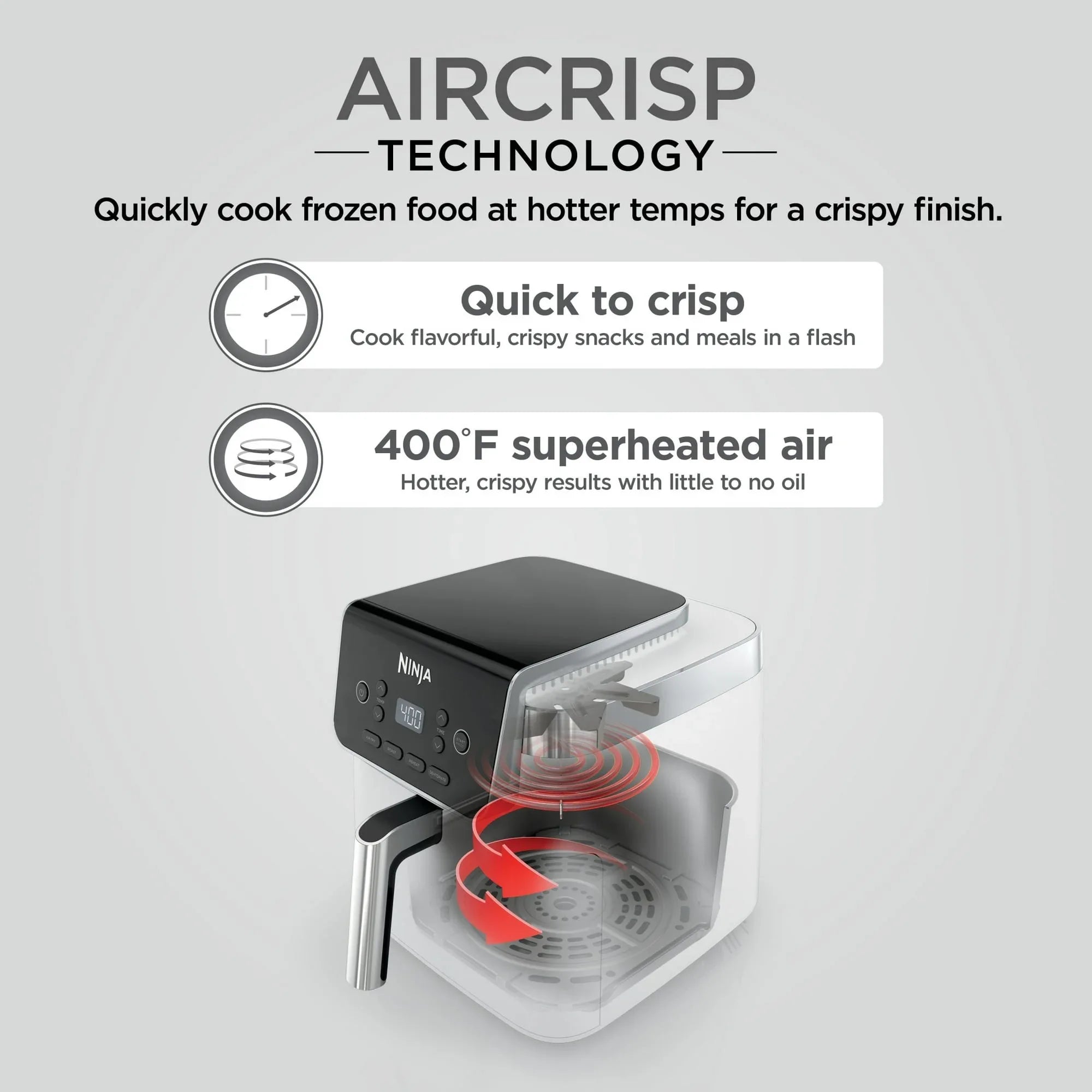 Ninja Pro 3-in-1 Air Fryer, XL 5-Qt Basket, 3 Functions, Air Crisp Technology, Non-Stick, Crisper Plate, AF140WMWH White - USA MEGA SHOP
