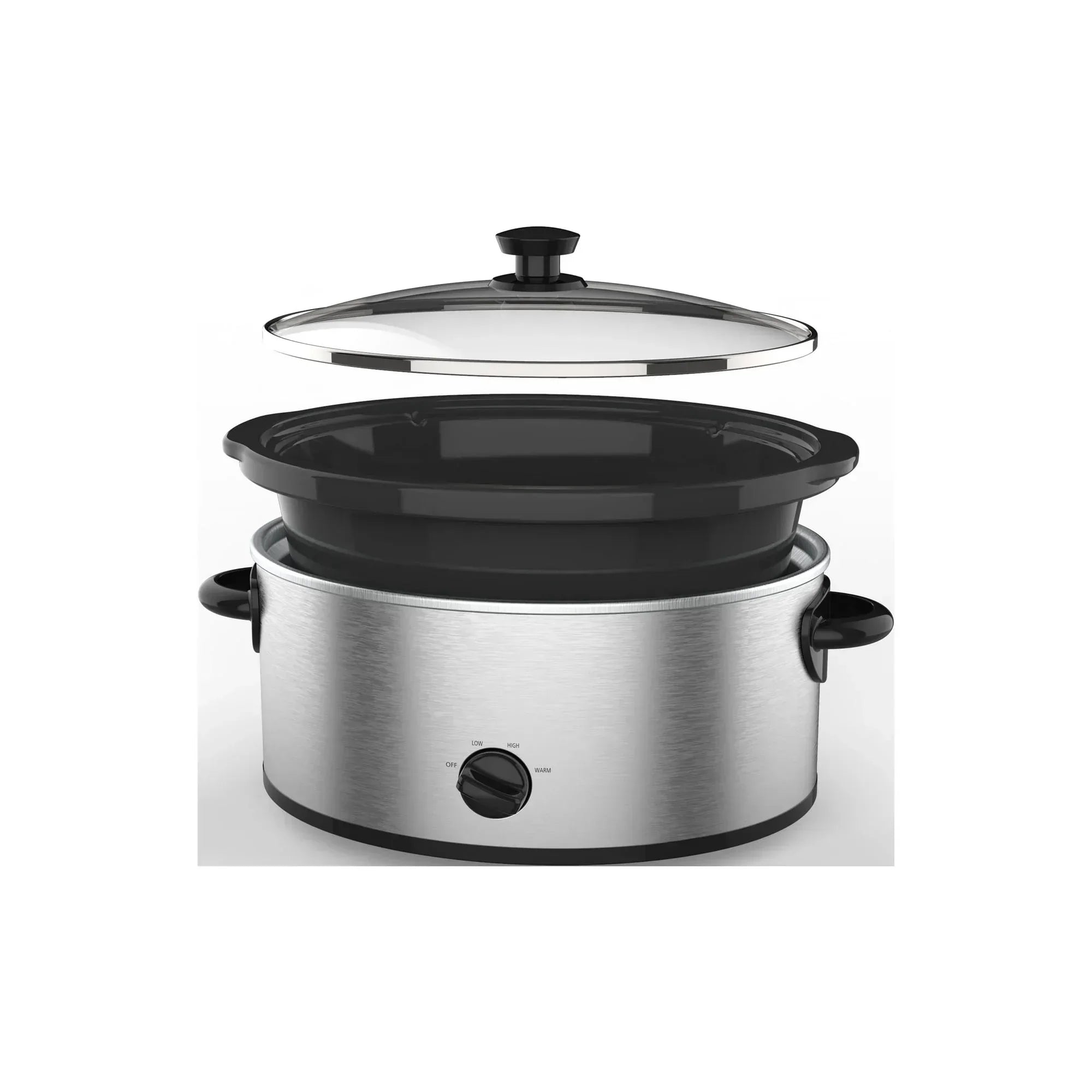 Mainstays 6 Qt Manual Slow Cooker, Stainless Steel