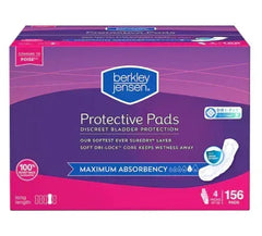 Berkley Jensen Incontinence and Post Partum Bladder Control Pad, Maximum Absorbency, 156 ct.
