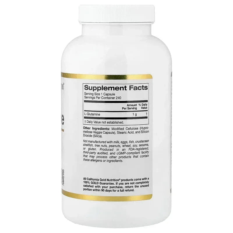California Gold Nutrition, L-Glutamine, 1,000 mg, 240 Veggie Capsules