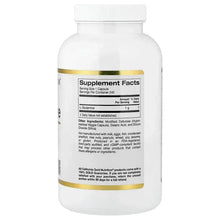 L-Glutamine supplement bottle back label with Supplement Facts panel