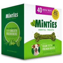 Minties dental treat box with green side panel and 40-count front panel