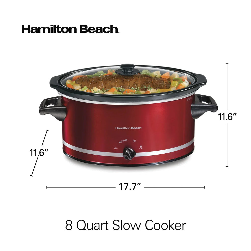Hamilton Beach 8 Qt Slow Cooker, Stoneware Crock with Removable Pot - USA MEGA SHOP