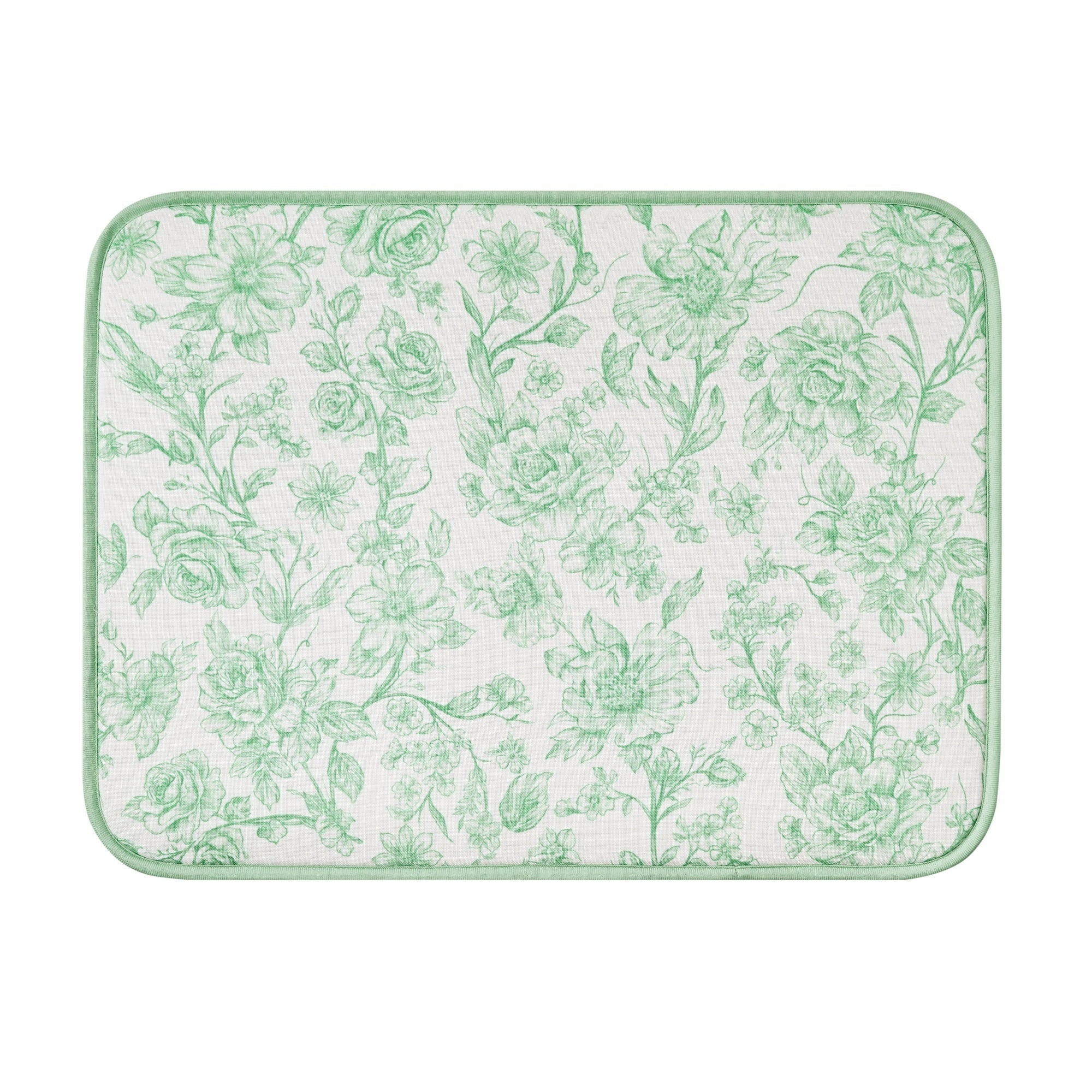 The Pioneer Woman Agatha 100% Polyester Dish Drying Mat, Green, 18" x 24"