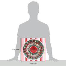 20-count candy cane and decorated jelly box shown with 14.57-inch width and height measurements