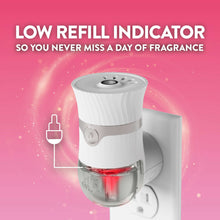 Air Wick plug-in scented oil refill device showing low refill indicator