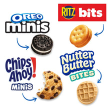 Assorted mini cookie snacks: Oreo minis, Ritz bits, Nutter Butter bites, Chips Ahoy minis