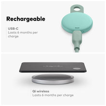 Mint round Bluetooth tracker loop with USB-C charging cable