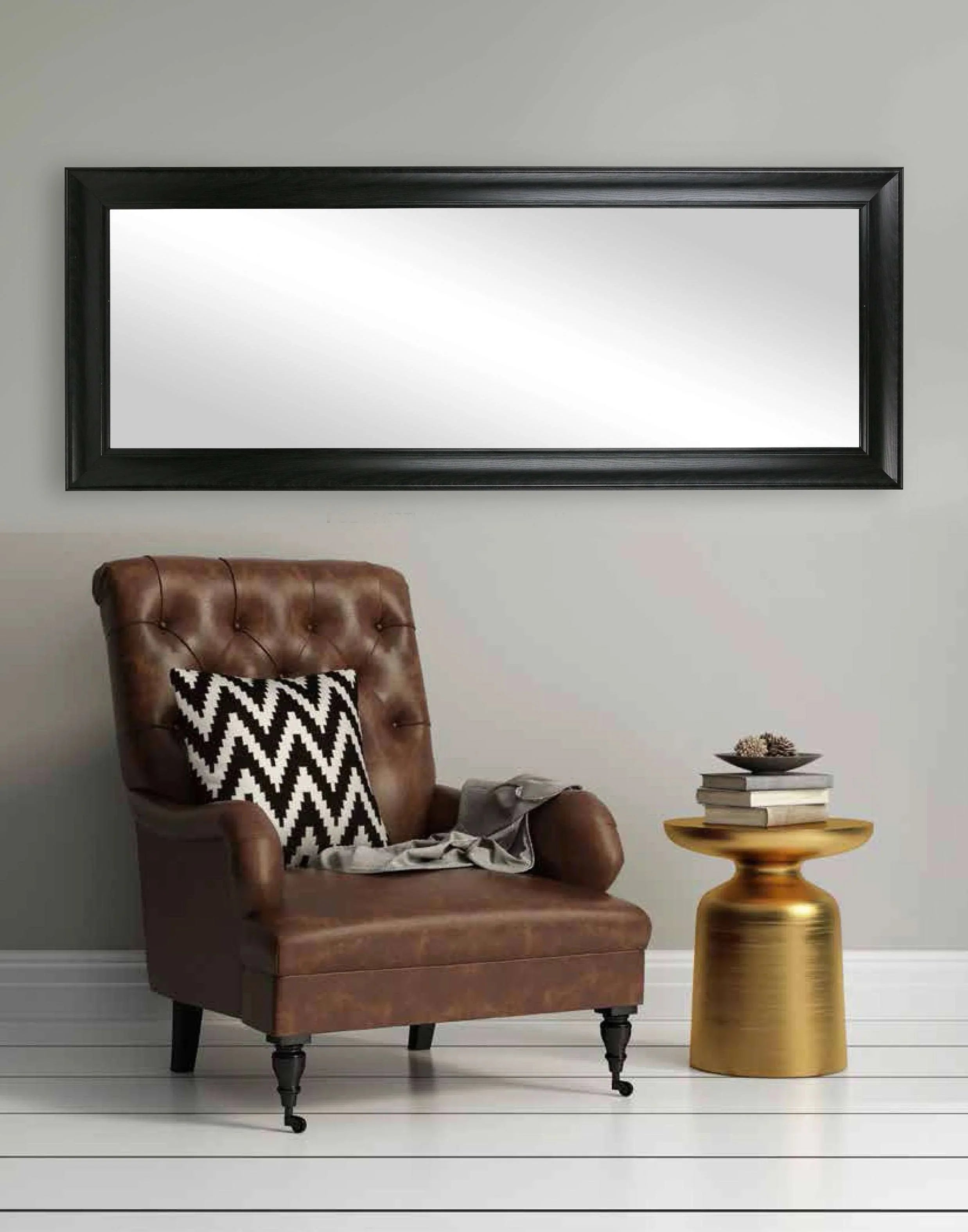 Better Homes & Gardens 27x70 Black Rectangle Large Full-Length Floor Mirror for Bedroom or Entryway