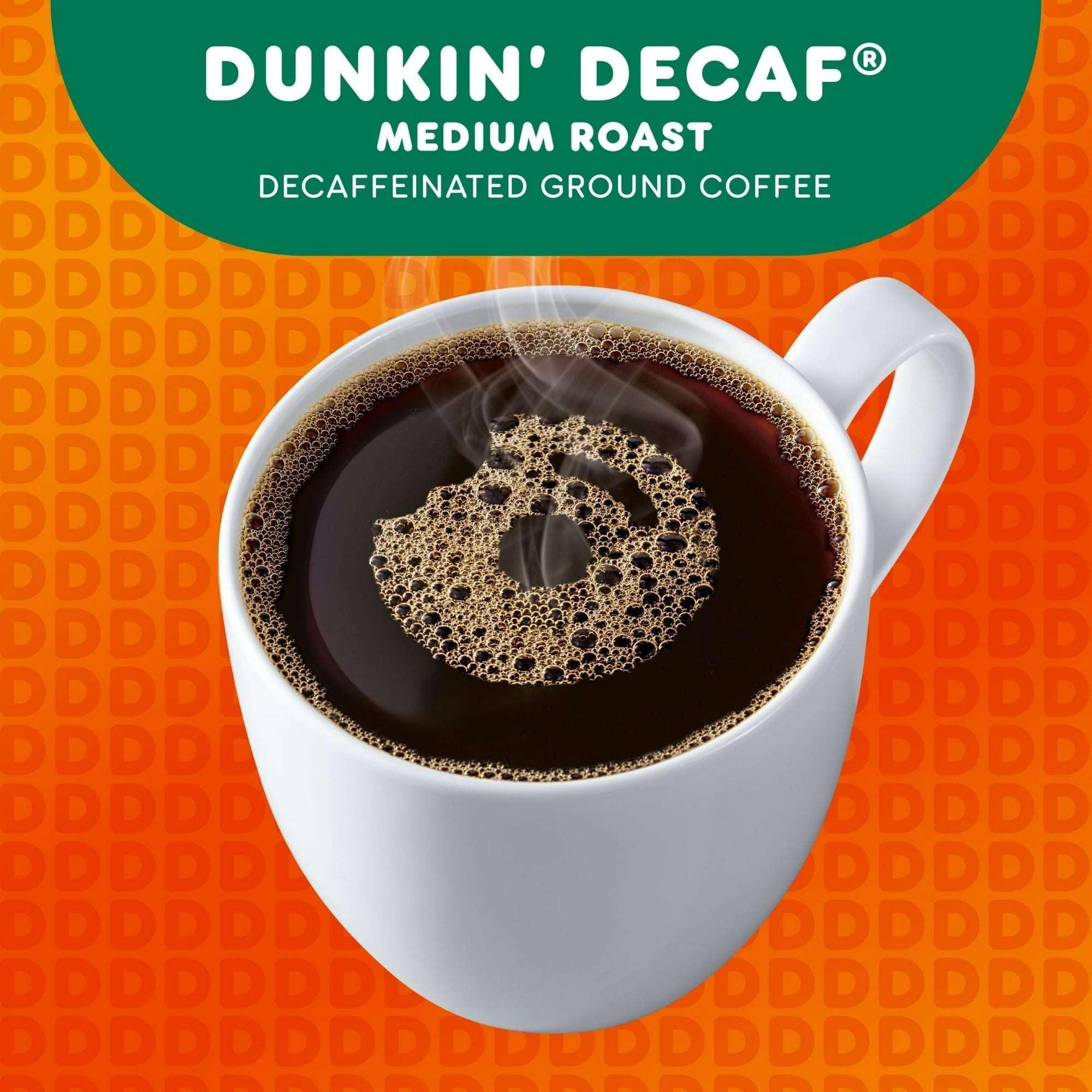 Dunkin’ Decaf Medium Roast Coffee, Keurig K Cup Pods, 22 Count Box