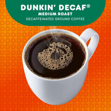 Dunkin' Decaf Medium Roast decaffeinated coffee with foamy cup illustration