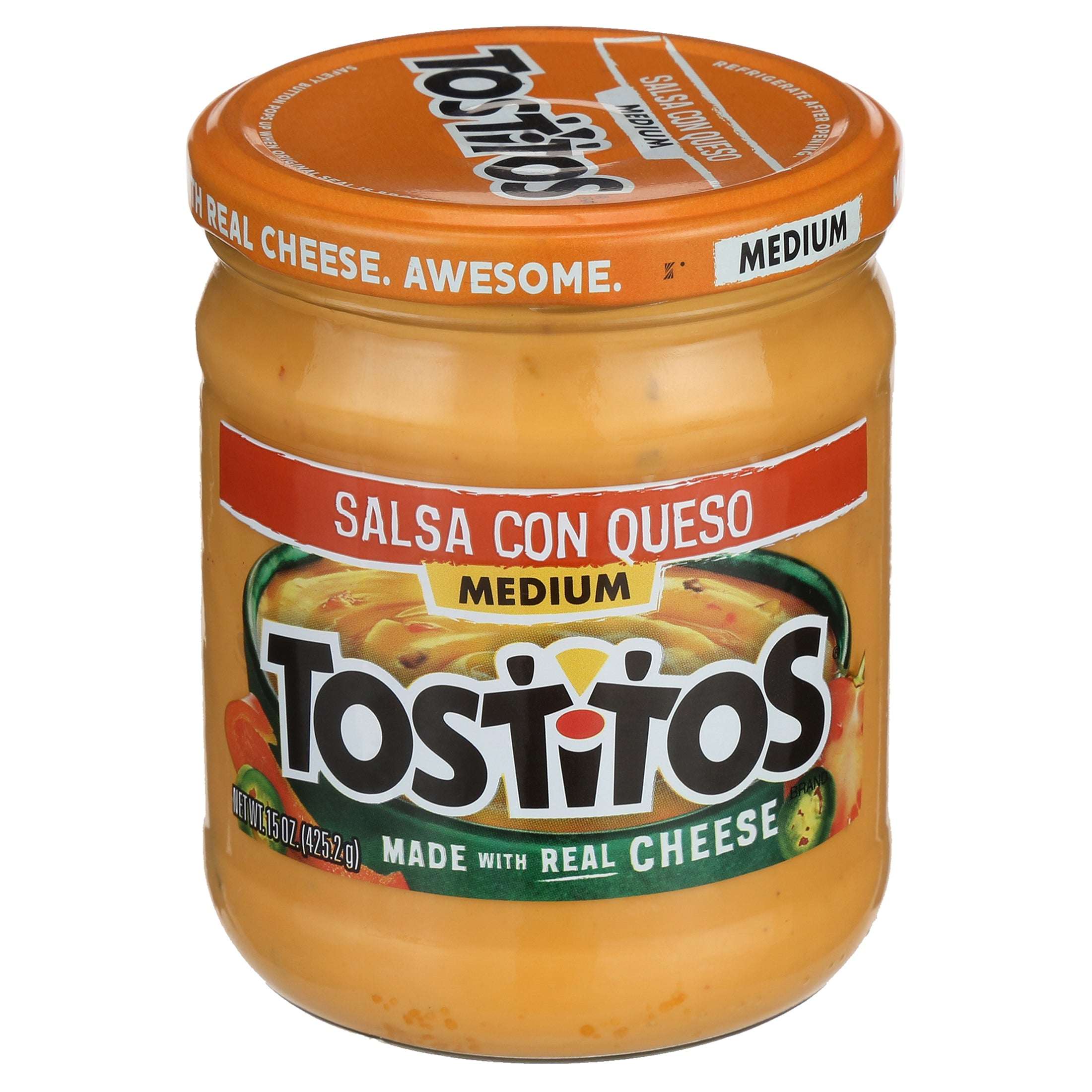Tostitos Salsa Medium Salsa Con Queso Spread, 15 oz Jar
