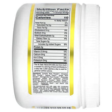 Nutrition Facts label panel on supplement jar with ingredients and daily value table