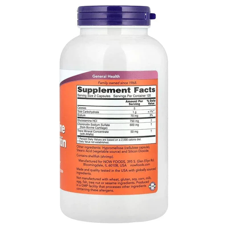 NOW Foods, Glucosamine & Chondroitin, Veg Capsules