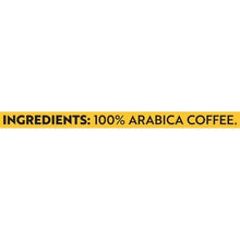 Gevalia coffee label reading ingredients: 100% Arabica coffee