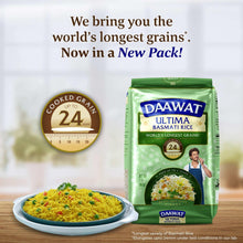 Green basmati rice bag with bowl of cooked rice