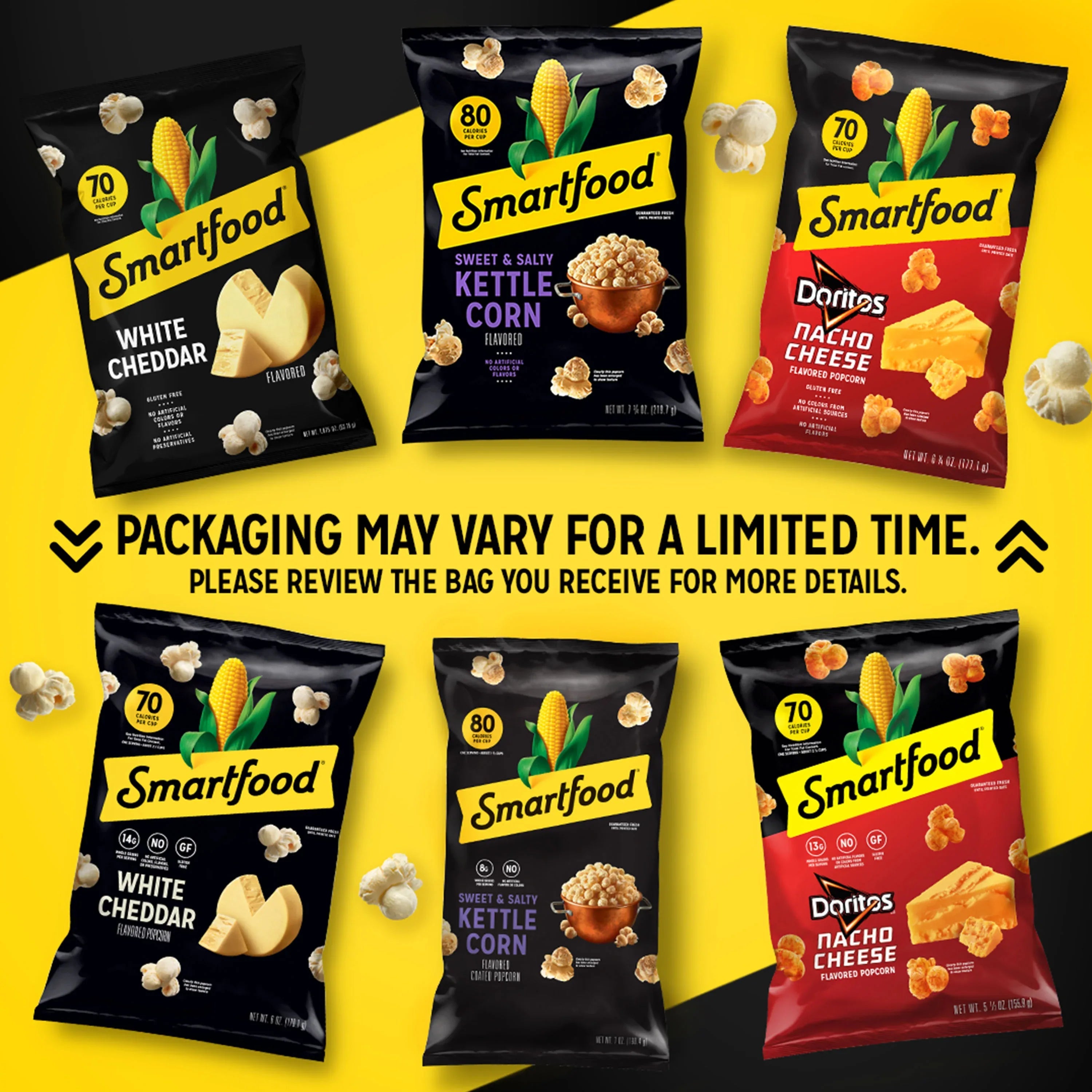 Smartfood Gluten Free, No Artificial Colors White Cheddar Popcorn Bag, 9.75 oz