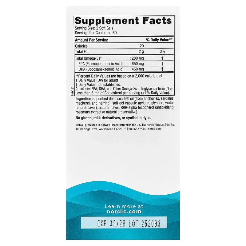 Nordic Naturals, Ultimate Omega, Lemon, Soft Gels (640 mg per Soft Gel)
