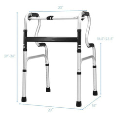 Resenkos Medical Mobility Walker,One-Button Folding Aluminum Walking Frame Walker