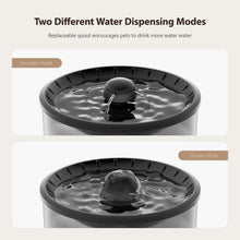 Two-mode pet water fountain top with fountain and shower dispensing openings