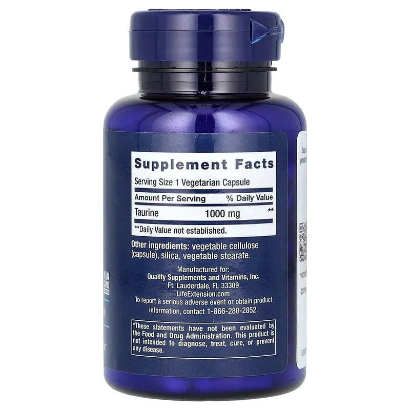 Life Extension, Taurine, 1,000 mg, 90 Vegetarian Capsules - USA MEGA SHOP