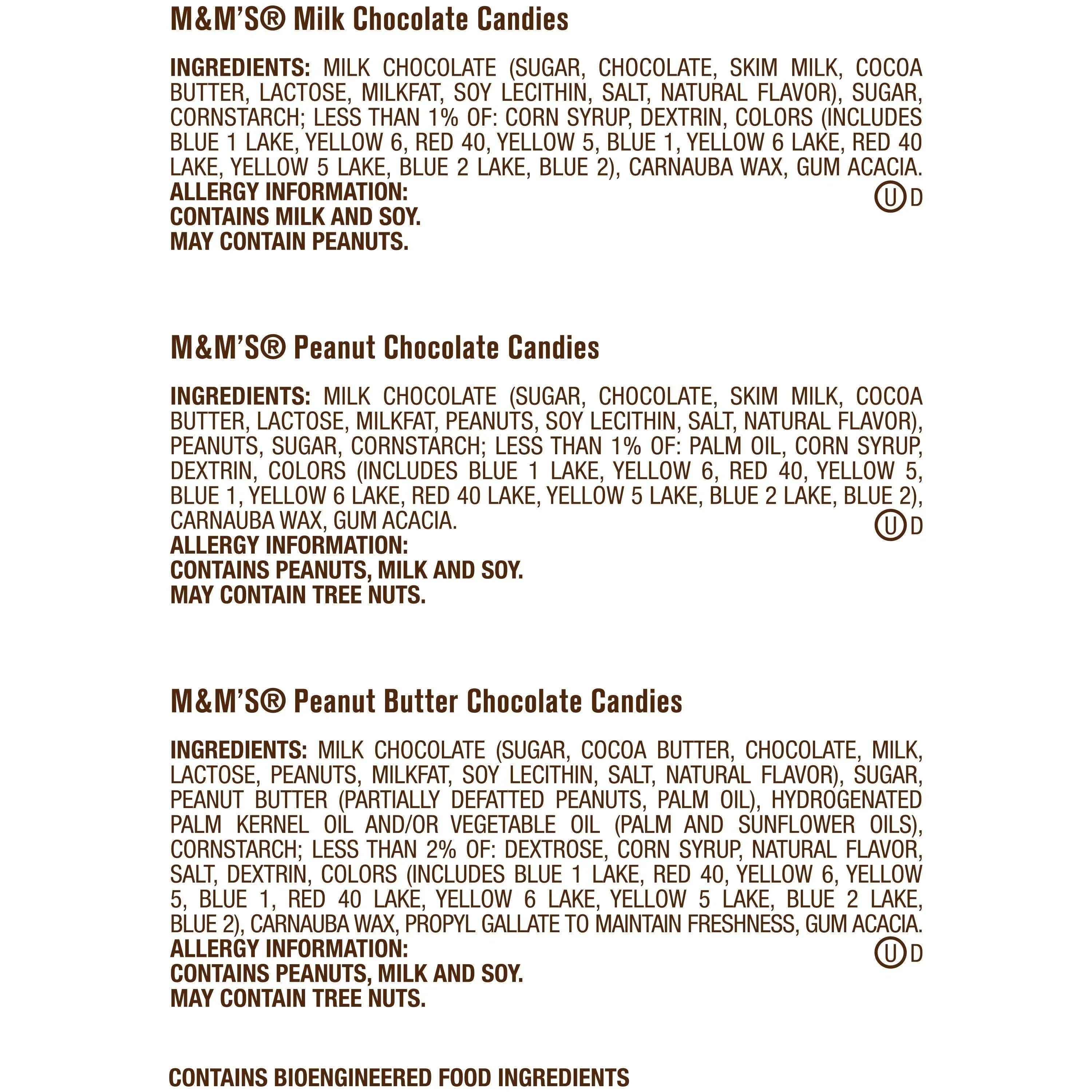M&M's Variety Pack Full Size Milk Chocolate Candy Bars - 18 Ct
