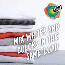Stack of folded laundry fabrics in white, gray, and red