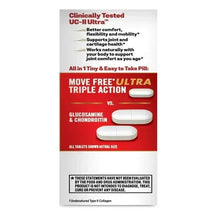 Joint health supplement package back with UC-II Ultra claims and blister tablet images