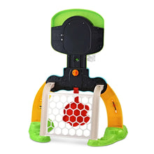 Kids sports activity toy back panel with purple top and red honeycomb target